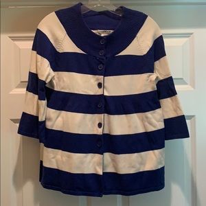 Blue and white sweater